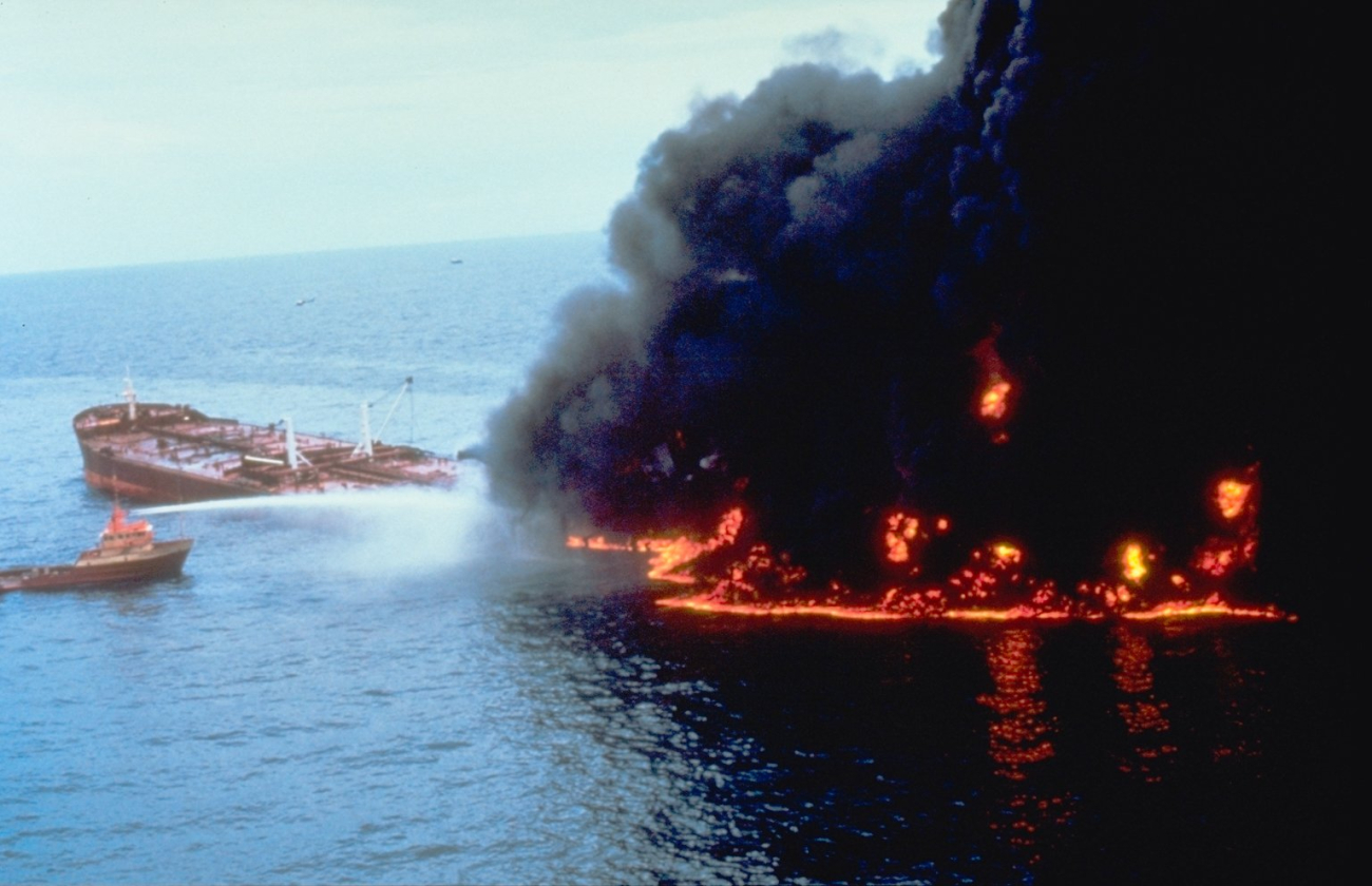 The tanker Megaborg oil spill occurred as the result of an accident duringlightering operations with a subsequent fire (Image credit: Collection of Doug Helton, NOAA/NOS/ORR) The tanker Megaborg oil spill occurred as the result of an accident duringlightering operations with a subsequent fire