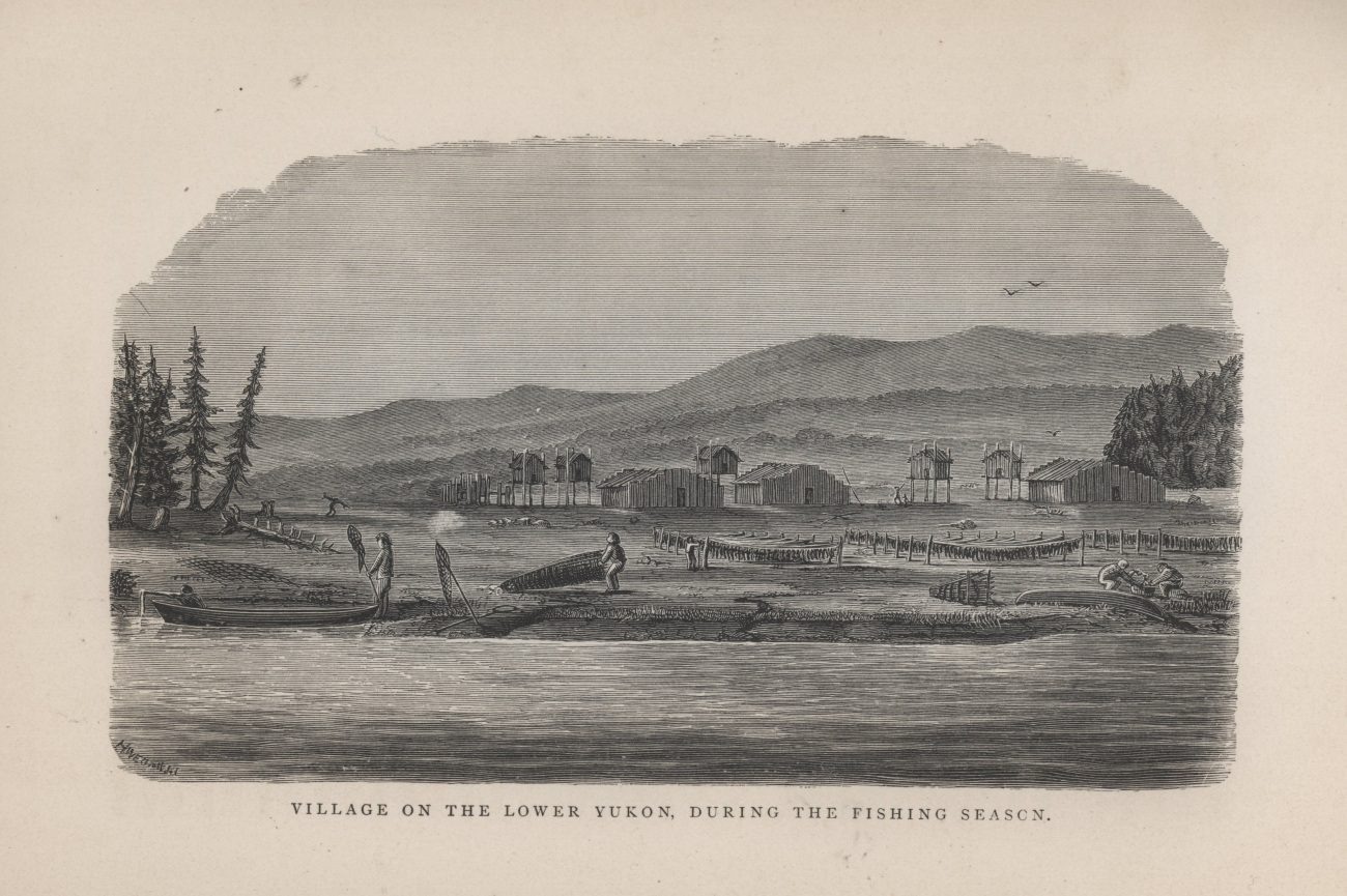 Village of the Lower Yukon, during the fishing season from Alaska and ItsResources by William Healy Dall line5145.jpg Village of the Lower Yukon, during the fishing season from Alaska and ItsResources by William Healy Dall