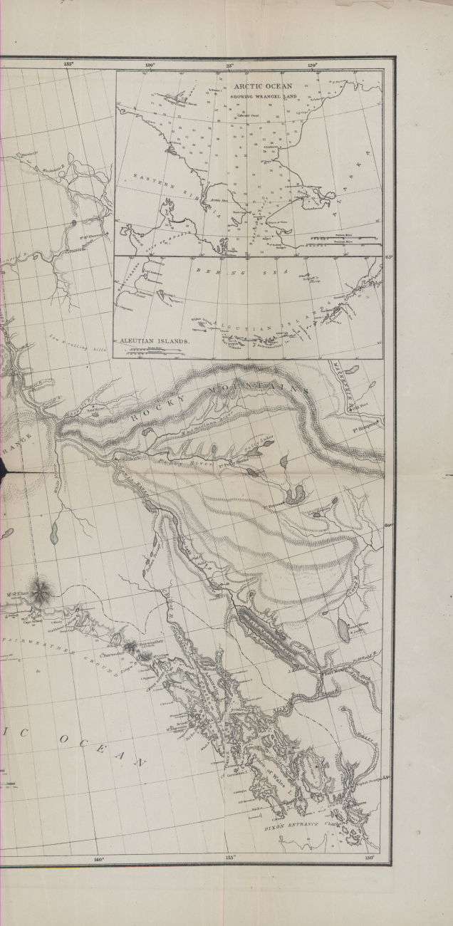 Portion of map showing Arctic Ocean northwest of Alaska, the AleutianIslands, and eastern Alaska and the Chilcat River area that Kohklux traced outfor George Davidson in 1869 line5149.jpg Portion of map showing Arctic Ocean northwest of Alaska, the AleutianIslands, and eastern Alaska and the Chilcat River area that Kohklux traced outfor George Davidson in 1869