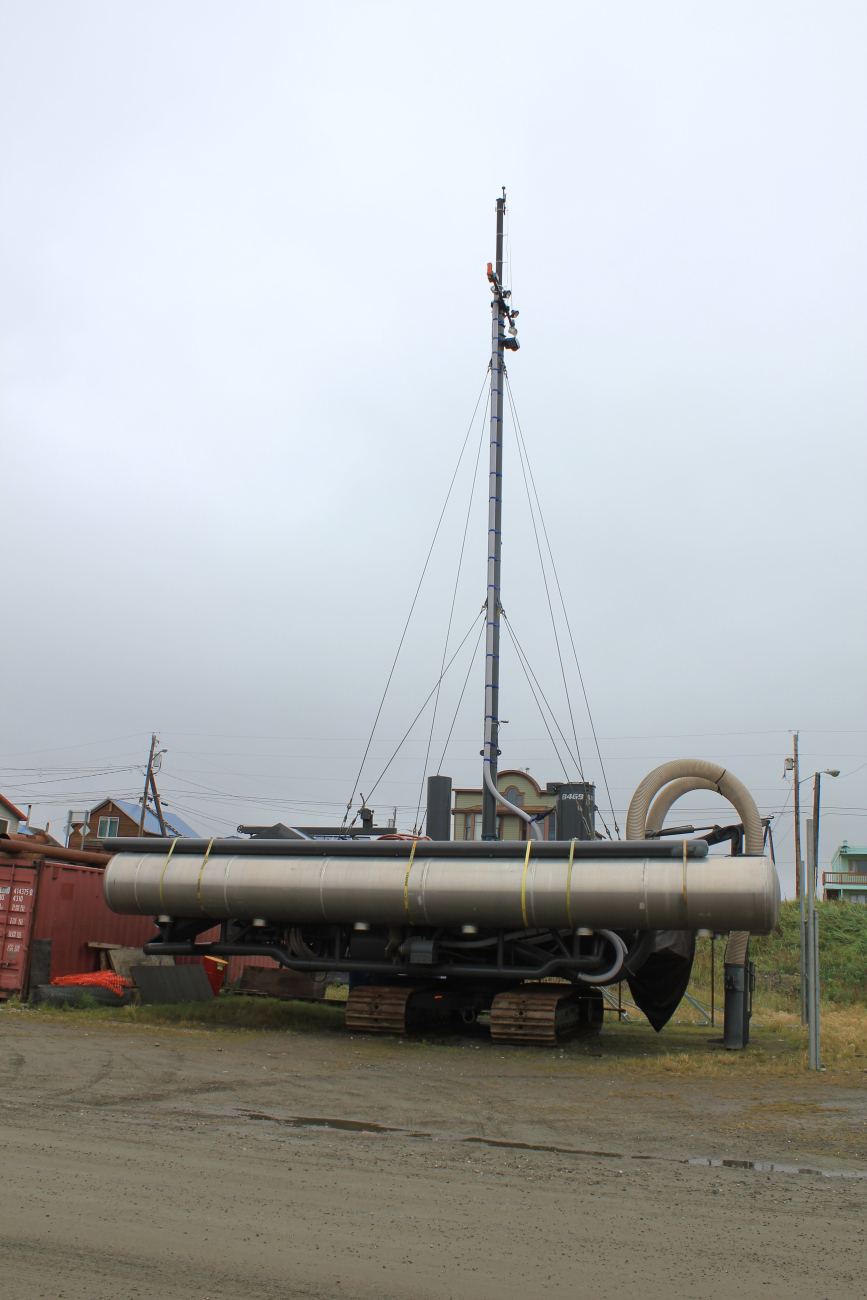 A floating metal pontoon boat that has been modified to run a gold dredge onthe Nome River (Image credit: Dr. John Cloud) A floating metal pontoon boat that has been modified to run a gold dredge onthe Nome River