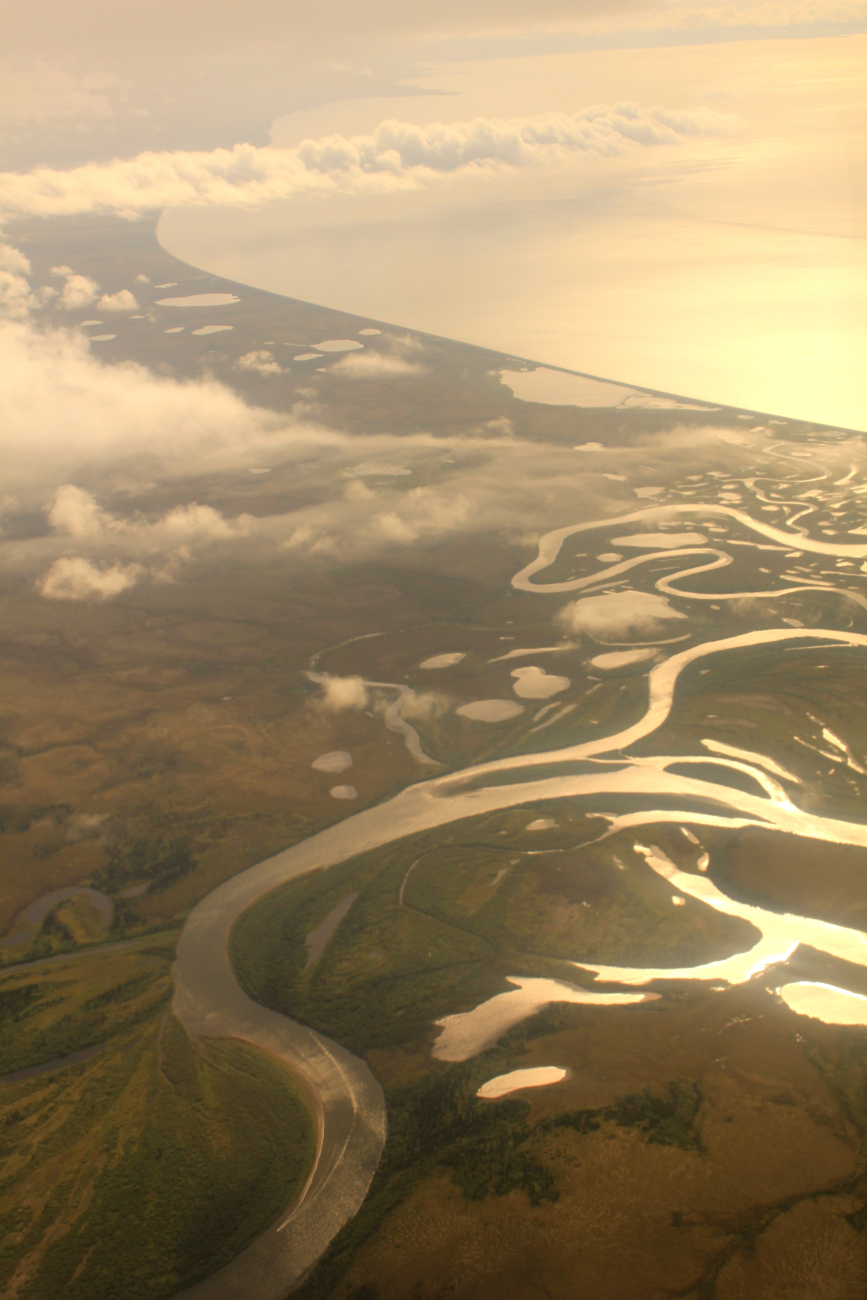Flying over the Unalakleet River Delta in the late afternoon on the way toAnchorage (Image credit: Dr. John Cloud) Flying over the Unalakleet River Delta in the late afternoon on the way toAnchorage
