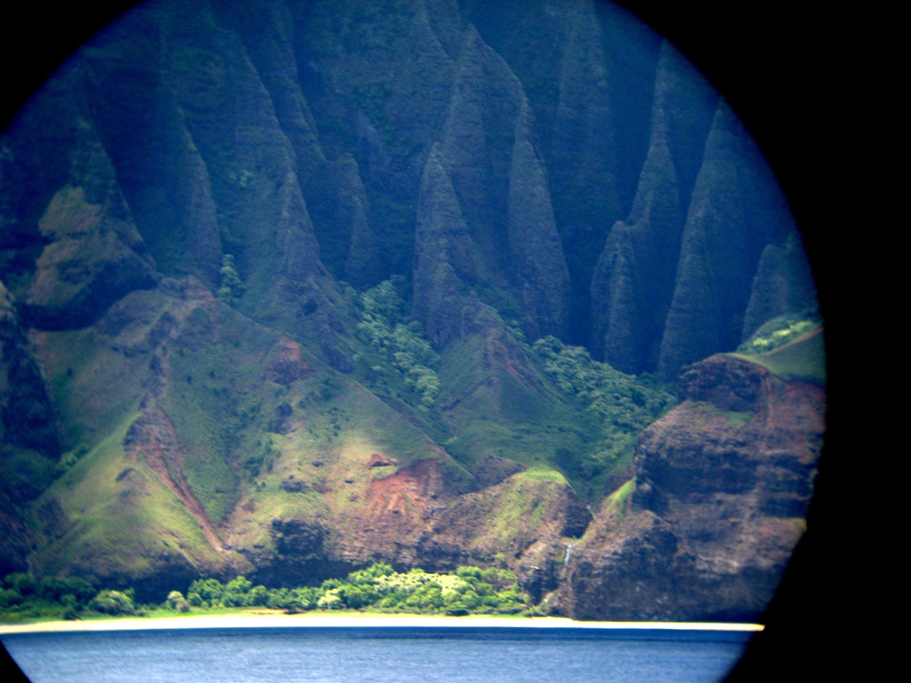 A telescopic view from offshore of the Na Pali coastline (Image credit: LCDR Eric Johnson) A telescopic view from offshore of the Na Pali coastline