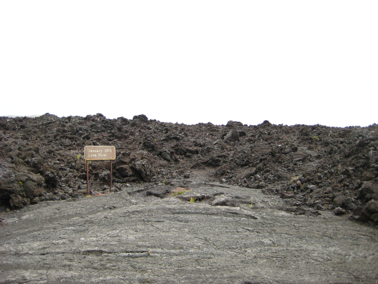 The now dead end road to the aa lava flow of January 1974 (Image credit: LCDR Eric Johnson) The now dead end road to the aa lava flow of January 1974