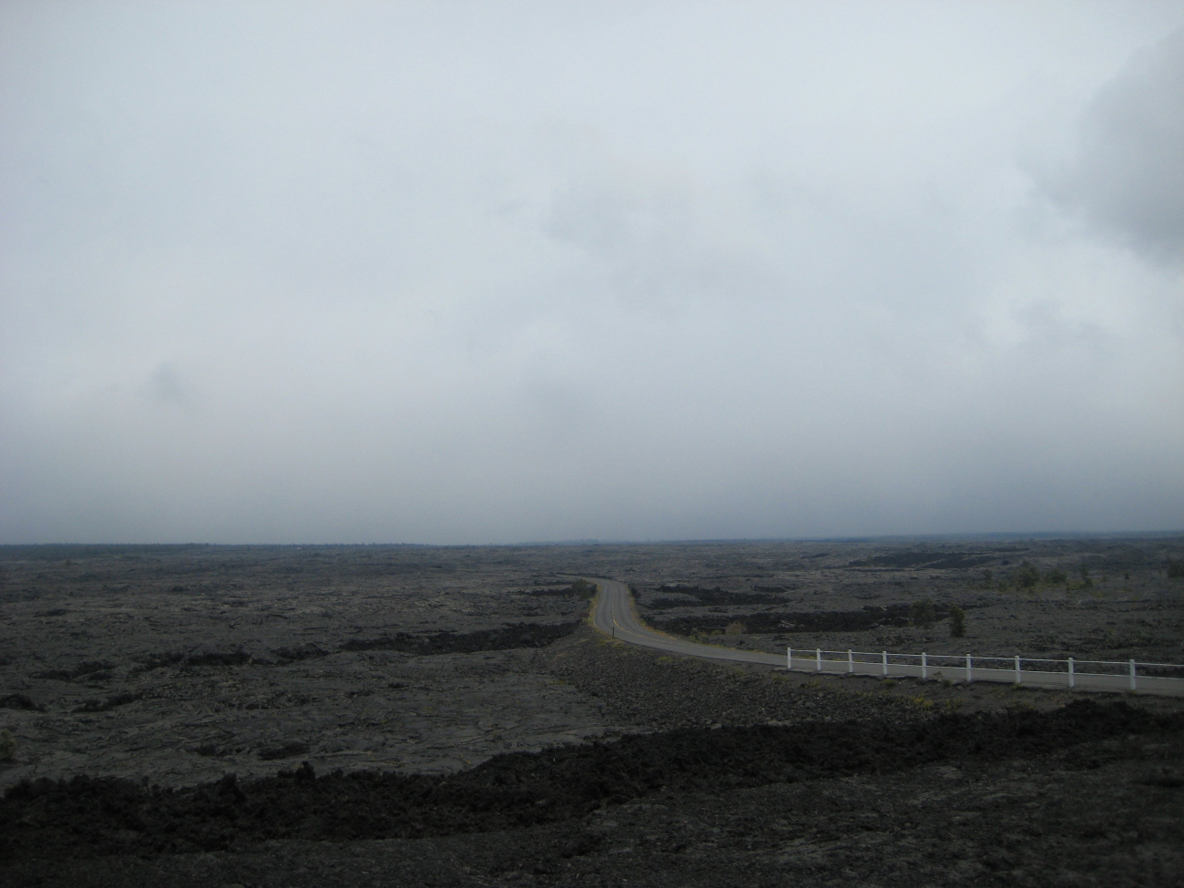 Highway built over recent lava flows (Image credit: LCDR Eric Johnson) Highway built over recent lava flows