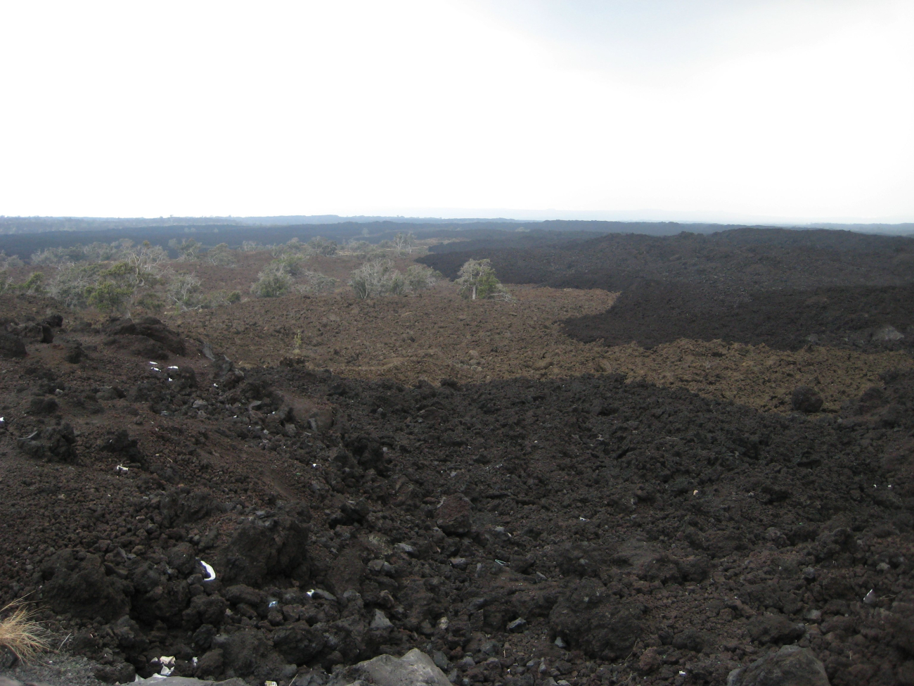 Contrasting colors of aa lava flows (Image credit: LCDR Eric Johnson) Contrasting colors of aa lava flows