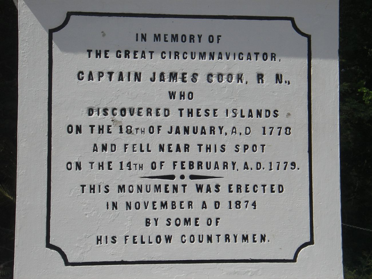 The Captain Cook monument at Kealakekua Bay, where he was struck downand killed (Image credit: Allen Shimada) The Captain Cook monument at Kealakekua Bay, where he was struck downand killed