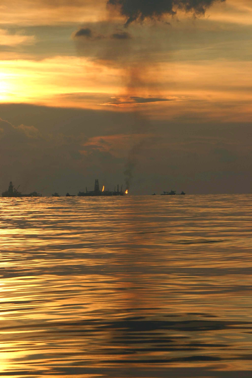 An oil recovery vessel flares gases during the summer 2010 oil spill (Image credit: NOAA News 031411 | David Valentine) An oil recovery vessel flares gases during the summer 2010 oil spill