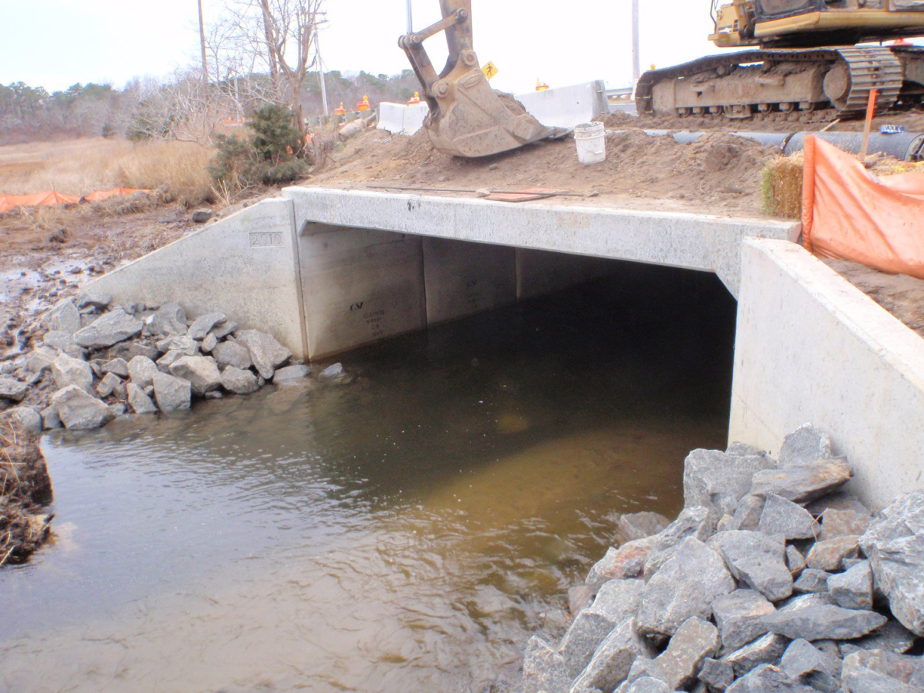 The new 18-foot box culvert restored tidal flow and allowed fish to migrate totheir freshwater spawning grounds (Image credit: NOAA News 042511) The new 18-foot box culvert restored tidal flow and allowed fish to migrate totheir freshwater spawning grounds