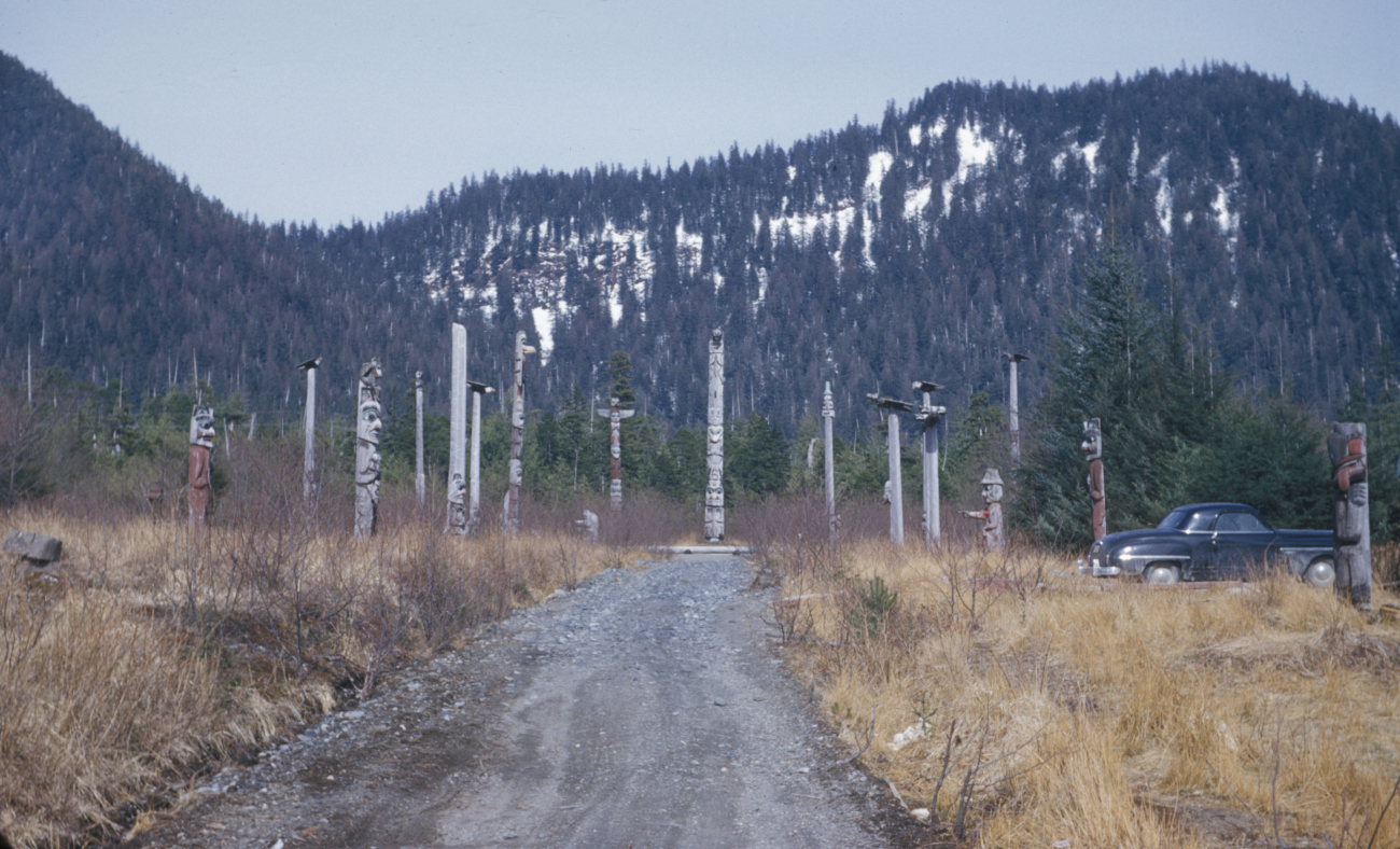 Totem poles at Sitka National Monument (Image credit: Family of Captain Miller Tonkel | Captain Miller Tonkel) Totem poles at Sitka National Monument