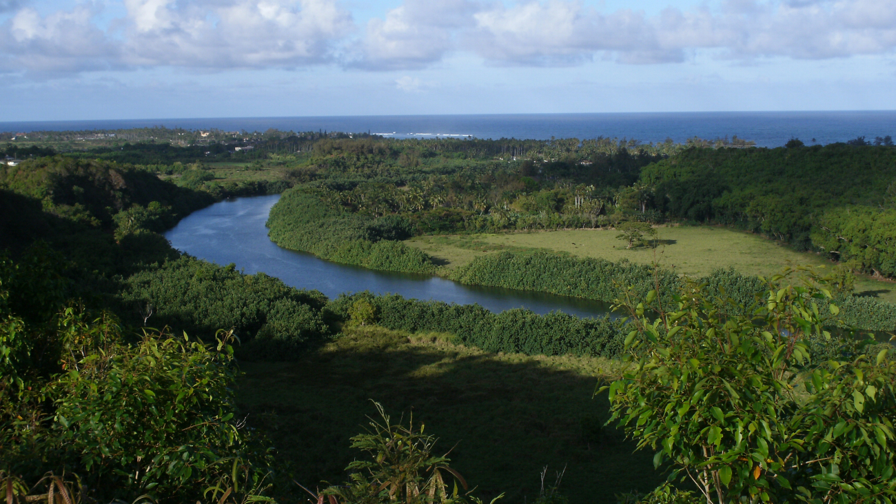Looking down the Wailua River to the sea (Image credit: Jenny Thacker) Looking down the Wailua River to the sea