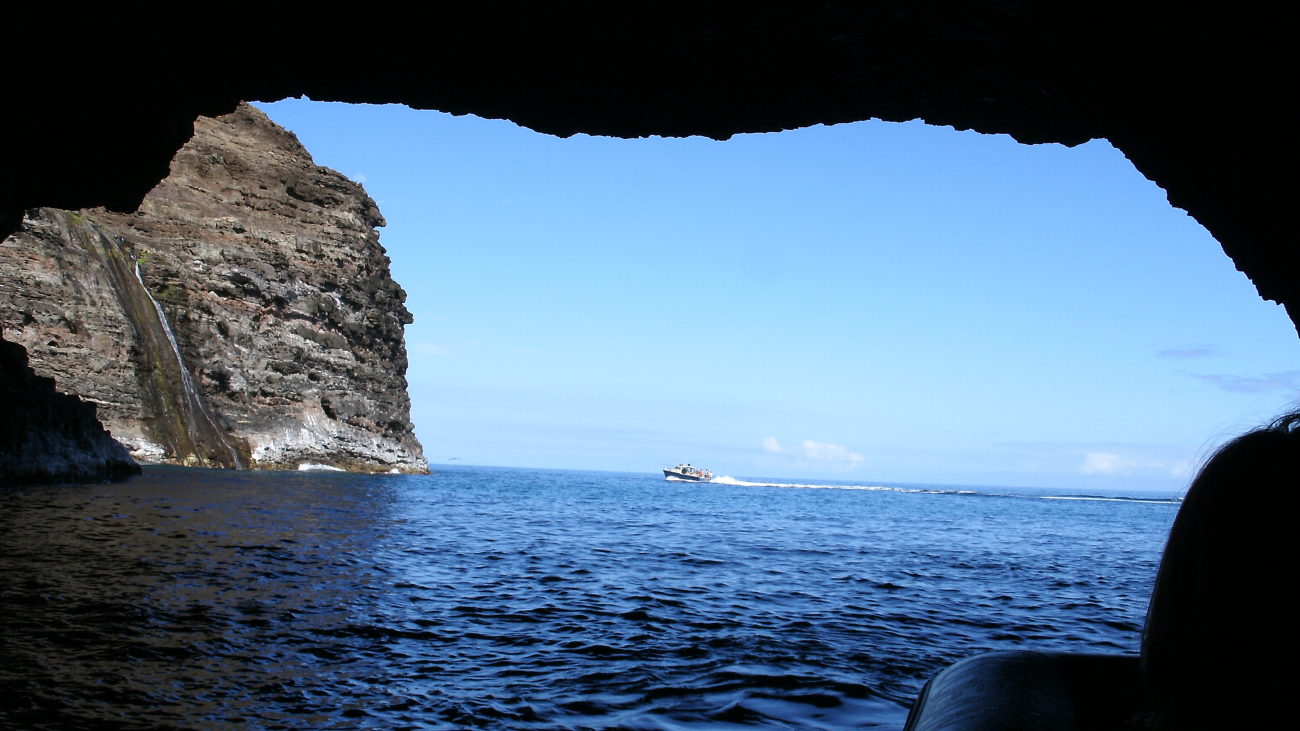 A view from a sea cave along the Na Pali coast (Image credit: Jenny Thacker) A view from a sea cave along the Na Pali coast