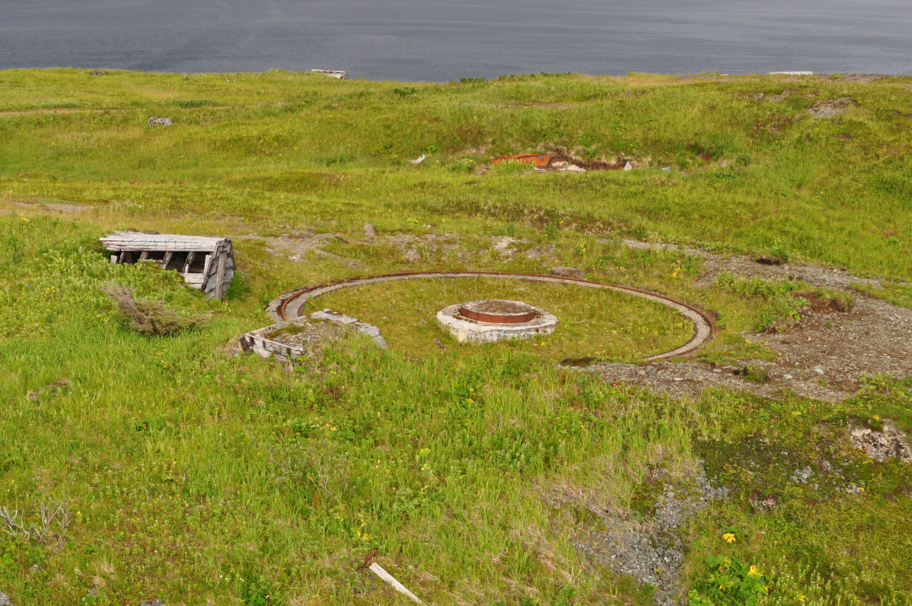 Remnant of World War II gun emplacement at Dutch Harbor (Image credit: Mr. Tom Ward NOAA Teacher at Sea Program) Remnant of World War II gun emplacement at Dutch Harbor