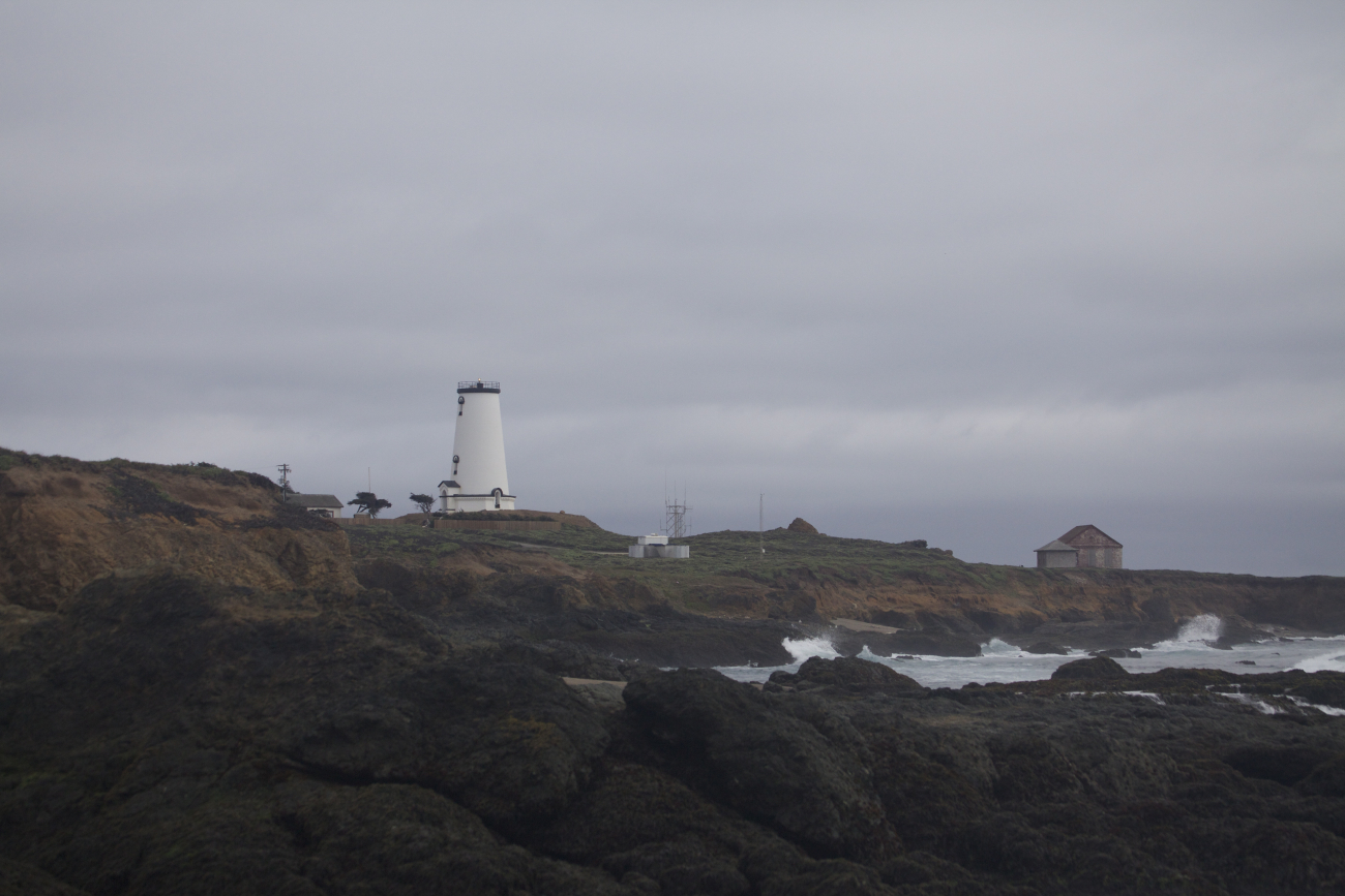 Looking to the south at the renovated Piedras Blancas Lighthouse from therocky shoreline (Image credit: NOAA NMFS/SWFSC/PRD | Wayne Perryman NMFS/SWFSC/PRD) Looking to the south at the renovated Piedras Blancas Lighthouse from therocky shoreline