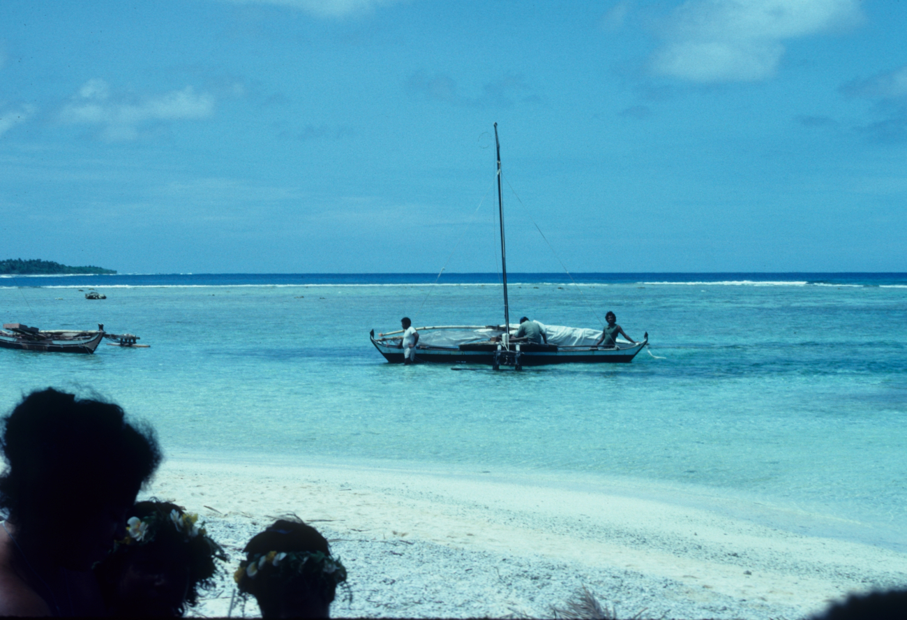 Outrigger sailing craft in the Caroline Islands (Image credit: LCDR Gary Barone) Outrigger sailing craft in the Caroline Islands