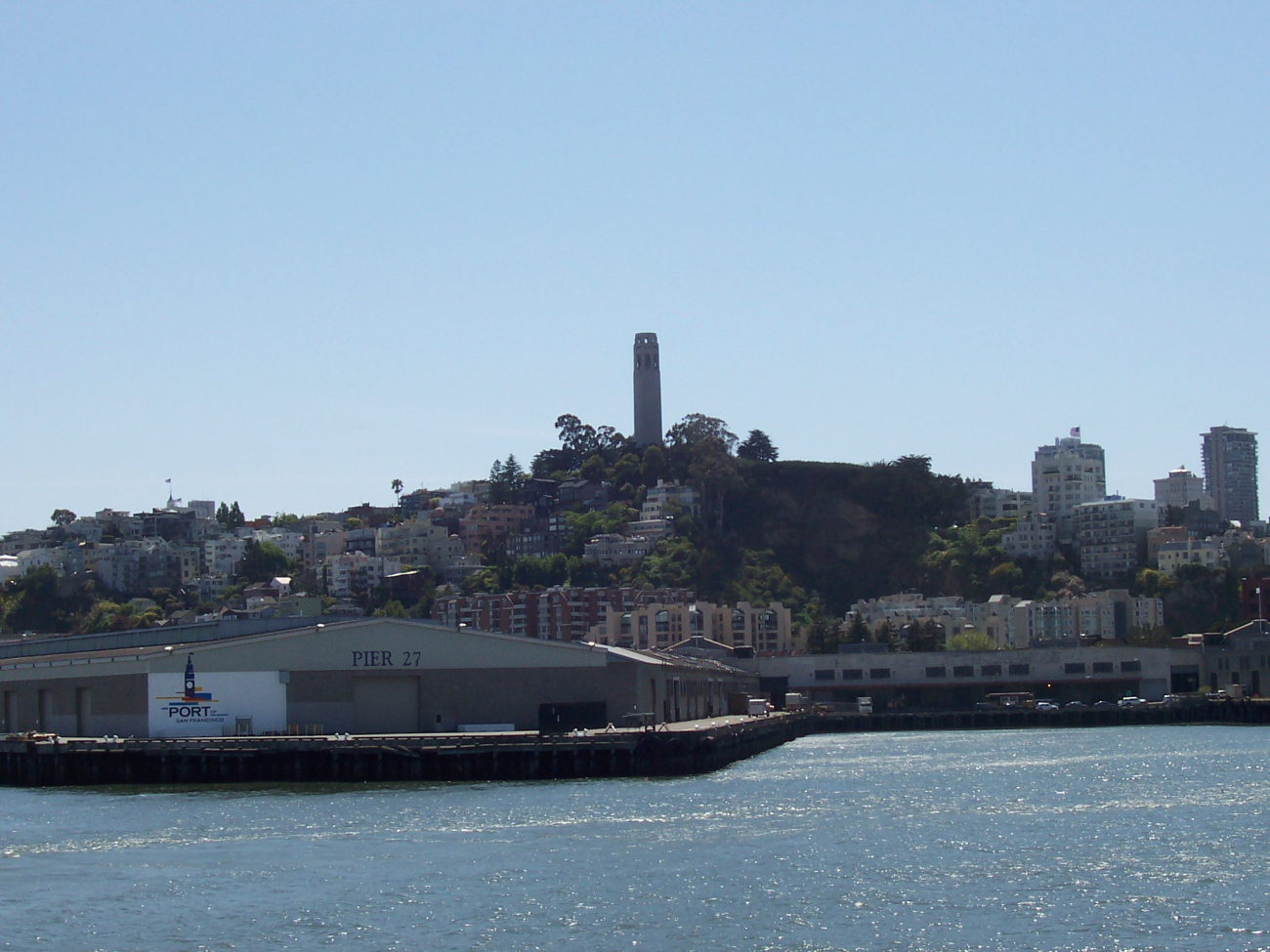 Coit Tower on Telegraph Hill seen from off Pier 17 (Image credit: Crew and Officers of NOAA Ship MILLER FREEMAN) Coit Tower on Telegraph Hill seen from off Pier 17