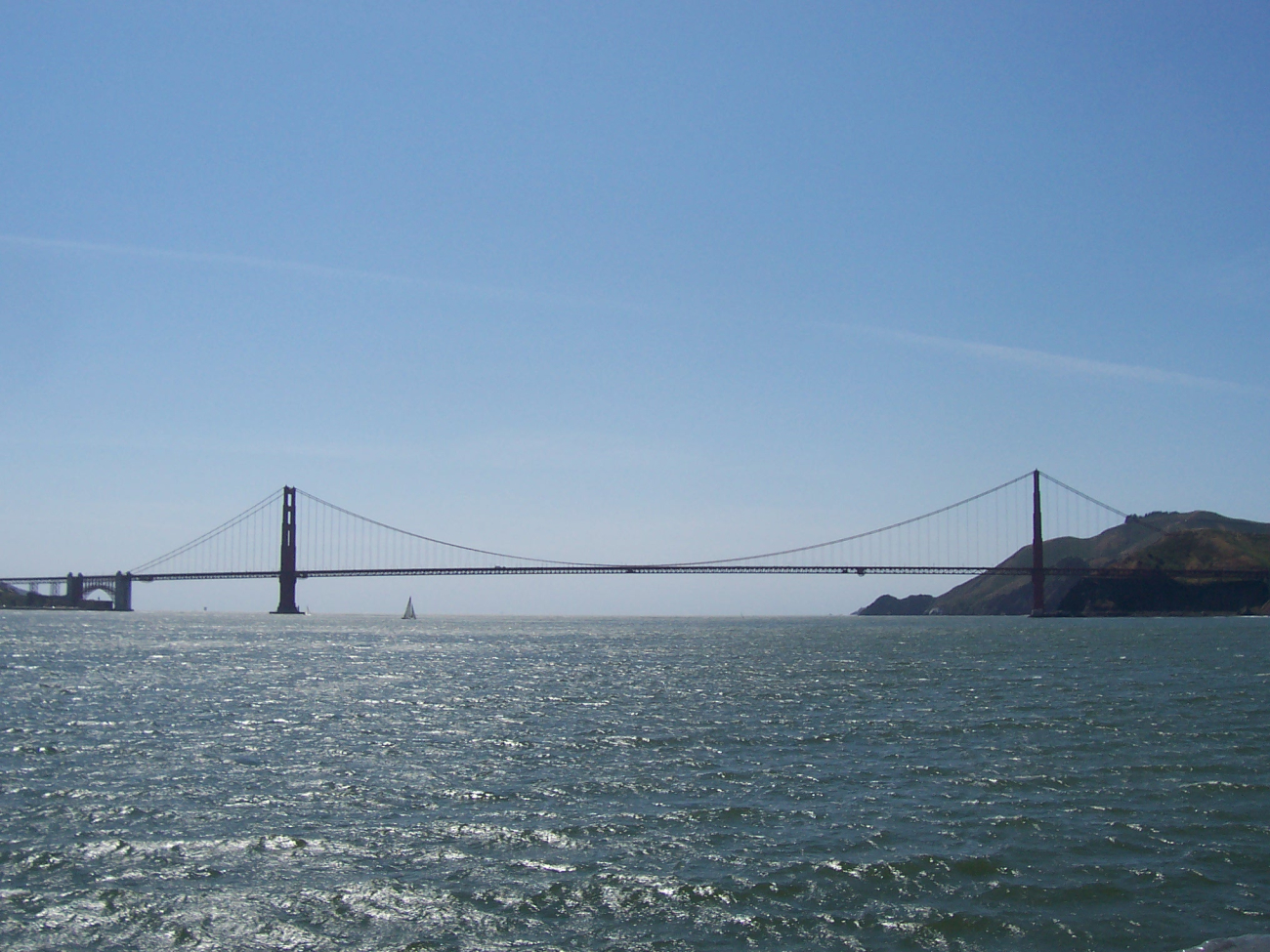 Heading out of San Francisco Bay - looking west to the GoldenGate Bridge (Image credit: Crew and Officers of NOAA Ship MILLER FREEMAN) Heading out of San Francisco Bay - looking west to the GoldenGate Bridge