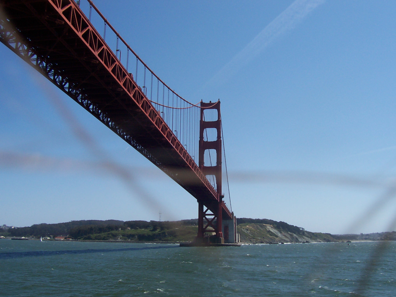South pier of the Golden Gate Bridge seen looking back as theMILLER FREEMAN departs San Francisco Bay (Image credit: Crew and Officers of NOAA Ship MILLER FREEMAN) South pier of the Golden Gate Bridge seen looking back as theMILLER FREEMAN departs San Francisco Bay