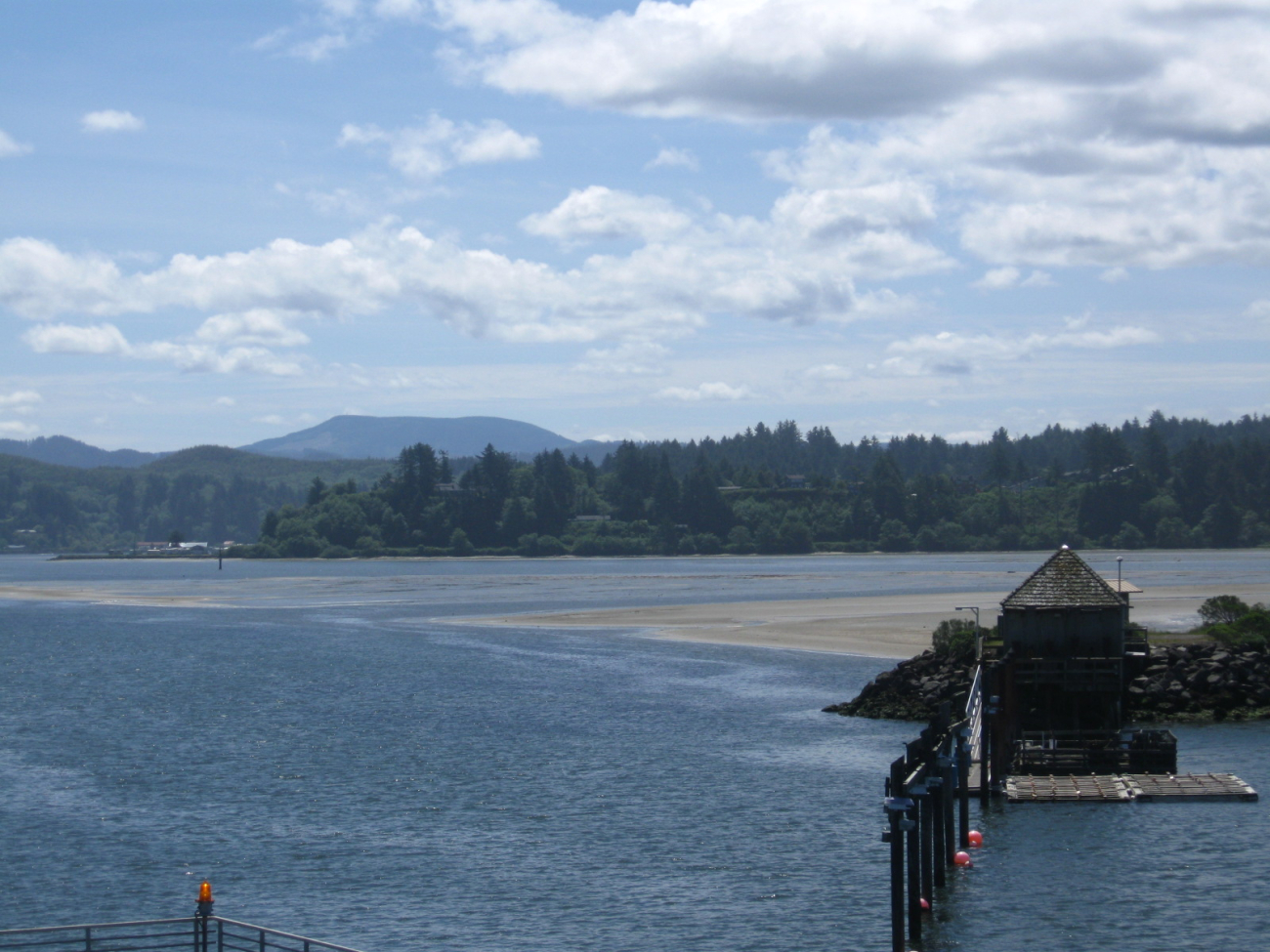 A view towards the east end of Yaquina Bay (Image credit: Crew and Officers of NOAA Ship MILLER FREEMAN) A view towards the east end of Yaquina Bay