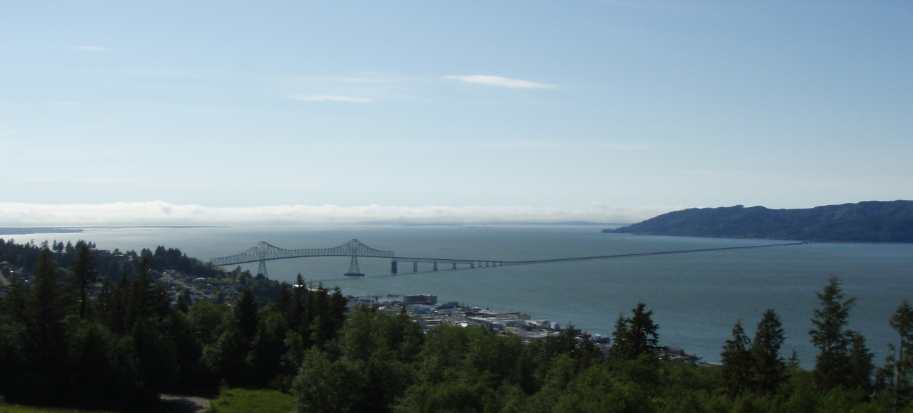 The Astoria-Megler Bridge spanning the Columbia River (Image credit: Crew and Officers of NOAA Ship MILLER FREEMAN) The Astoria-Megler Bridge spanning the Columbia River