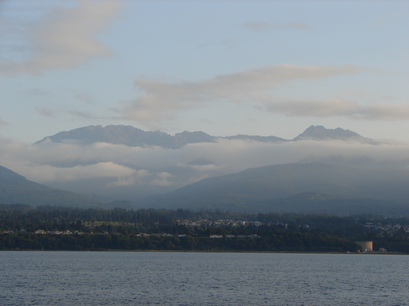 Port Angeles with the Olympic Mountains in the background (Image credit: Crew and Officers of NOAA Ship MILLER FREEMAN) Port Angeles with the Olympic Mountains in the background