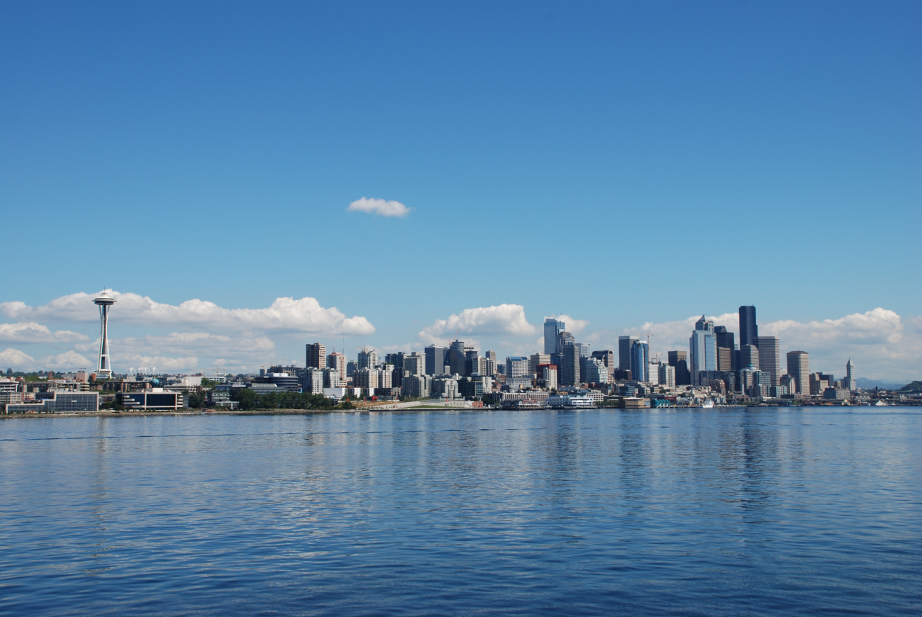 View of Seattle waterfront from Elliott Bay (Image credit: Crew and Officers of NOAA Ship MILLER FREEMAN) View of Seattle waterfront from Elliott Bay
