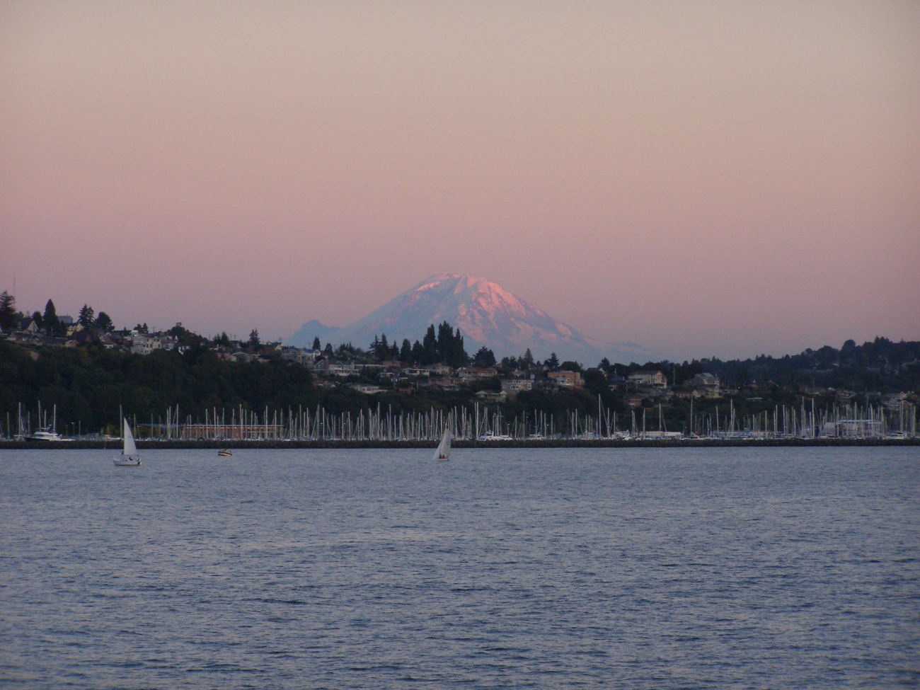 Mount Rainier seen from offshore of the Shilshole Bay Marina (Image credit: Crew and Officers of NOAA Ship MILLER FREEMAN) Mount Rainier seen from offshore of the Shilshole Bay Marina