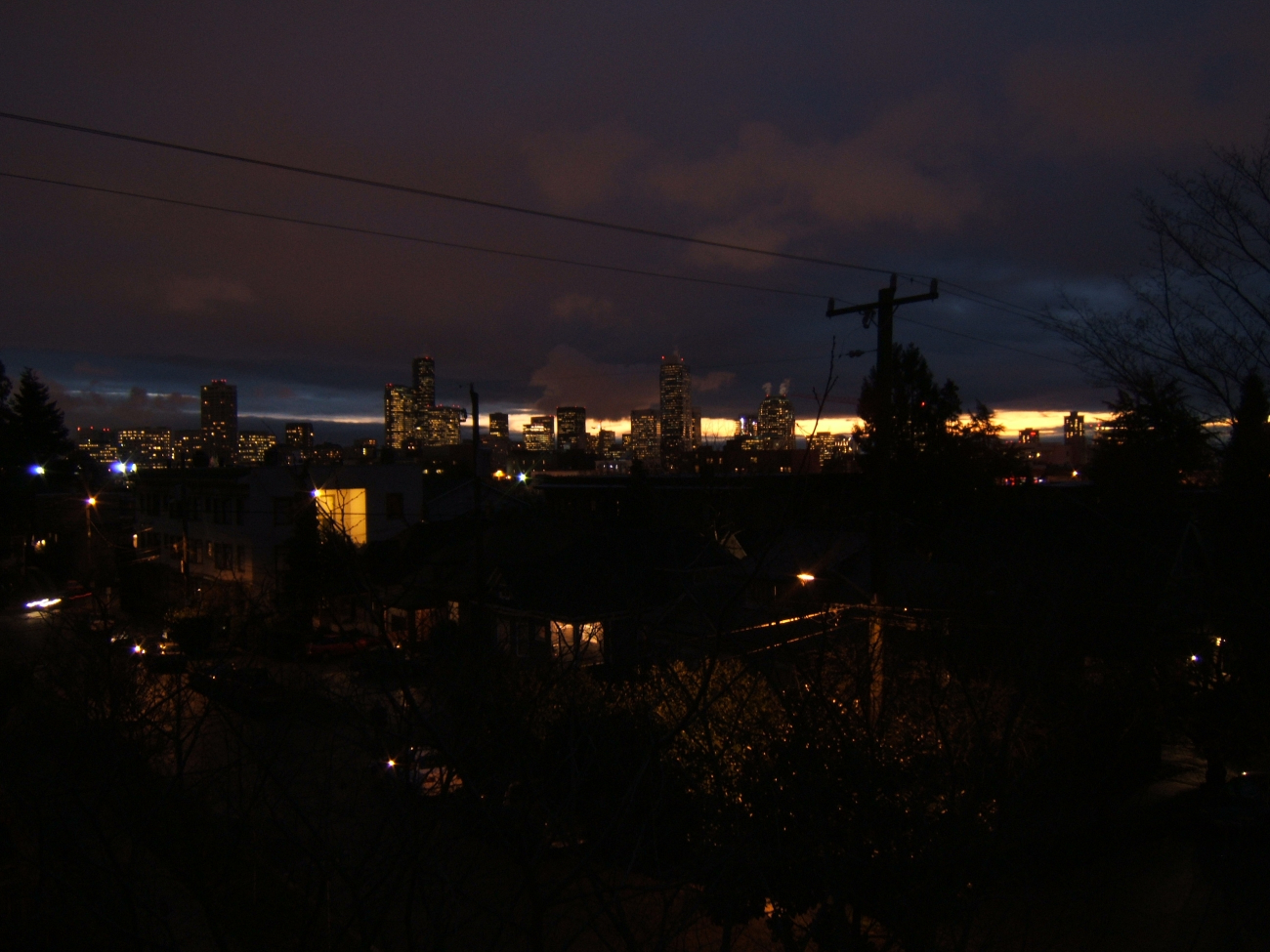 A view of a Seattle neighborhood at night (Image credit: Crew and Officers of NOAA Ship MILLER FREEMAN) A view of a Seattle neighborhood at night