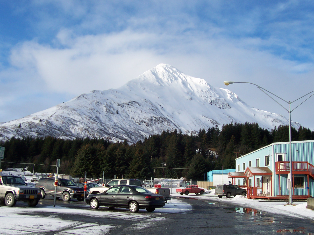 Mount Barometer seen from Kodiak street (Image credit: Crew and Officers of NOAA Ship MILLER FREEMAN) Mount Barometer seen from Kodiak street
