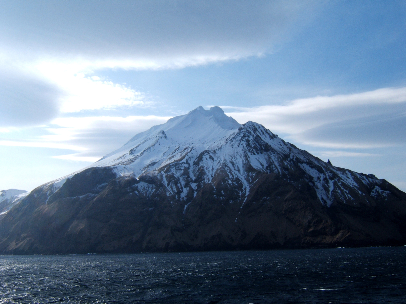 A volcanic island in the Aleutian Islands (Image credit: Crew and Officers of NOAA Ship MILLER FREEMAN) A volcanic island in the Aleutian Islands