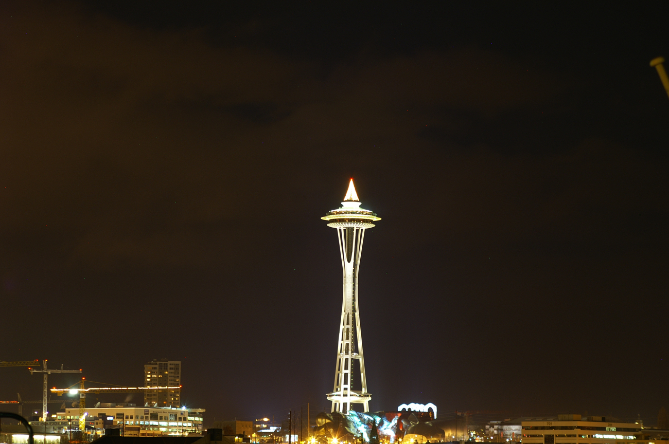 The Space Needle at night (Image credit: Crew and Officers of NOAA Ship FAIRWEATHER) The Space Needle at night