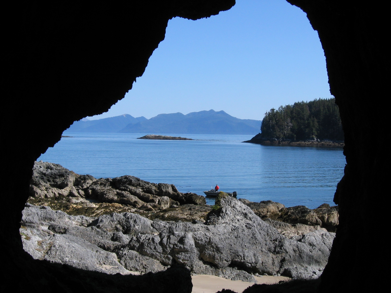 Looking out from a Sea cave in the Cape Decision area (Image credit: Crew and Officers of NOAA Ship FAIRWEATHER) Looking out from a Sea cave in the Cape Decision area
