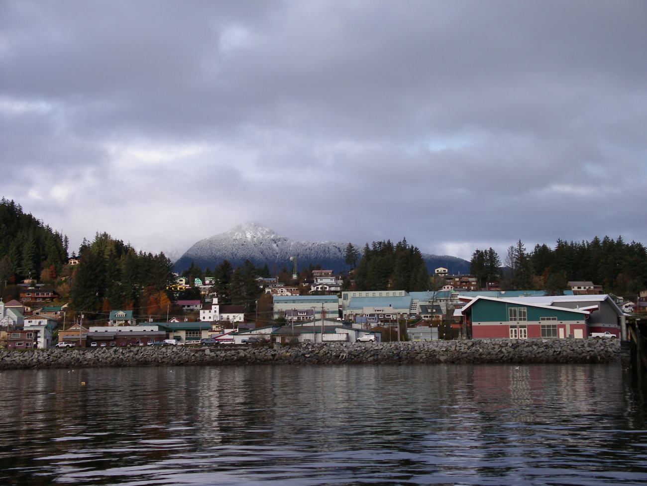 Wrangell with a snow-dusted mountain (Image credit: Crew and Officers of NOAA Ship FAIRWEATHER) Wrangell with a snow-dusted mountain