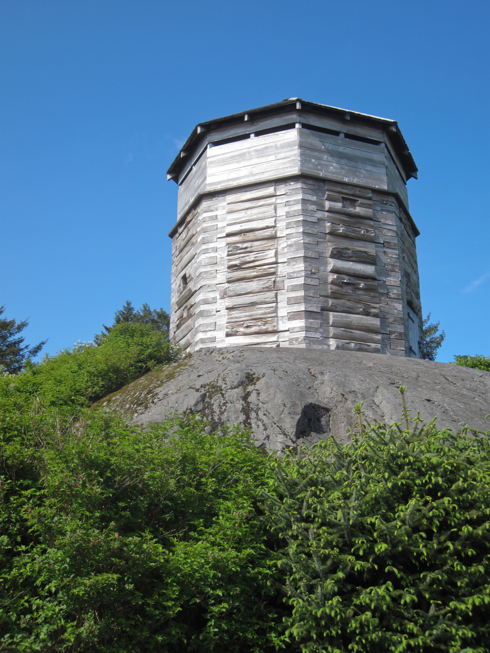 Replica of the Russian blockhouse at Sitka that was originally located inside a Russian stockade (Image credit: Crew and Officers of NOAA Ship FAIRWEATHER | LTJG Damian Manda NOAA Corps) Replica of the Russian blockhouse at Sitka that was originally located inside a Russian stockade