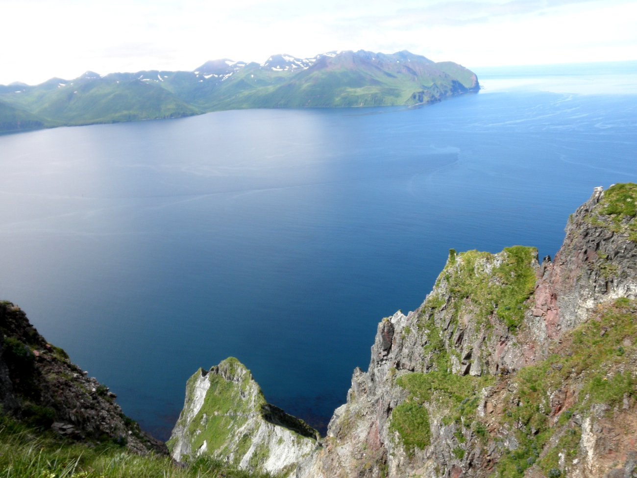 Looking across the entrance to Dutch Harbor on a rare calm clear day