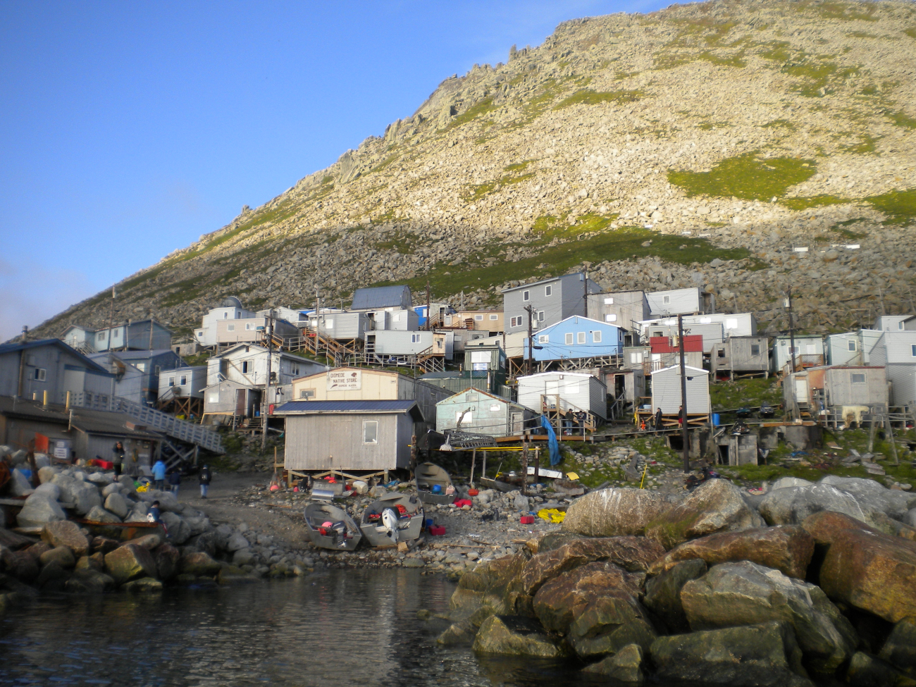 Little Diomede Island native village (Image credit: Crew and Officers of NOAA Ship FAIRWEATHER) Little Diomede Island native village