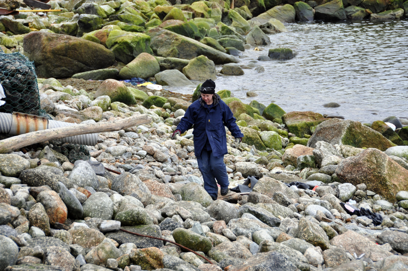 Officer off NOAA Ship FAIRWEATHER strolling on the Little Diomede beach (Image credit: Crew and Officers of NOAA Ship FAIRWEATHER | CST Tami Beduhn) Officer off NOAA Ship FAIRWEATHER strolling on the Little Diomede beach