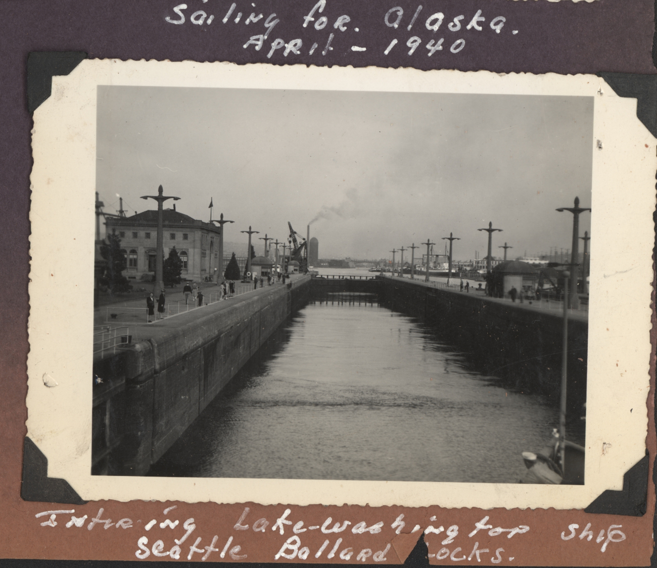 Entering the Ballard Locks on the way to Alaska from Lake Union (Image credit: Courtesy of the Family of Robert Gholston, C&GS; surveyor) Entering the Ballard Locks on the way to Alaska from Lake Union