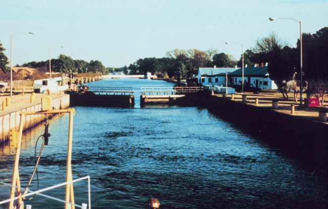 Locks south of Norfolk on Intracoastal Waterway