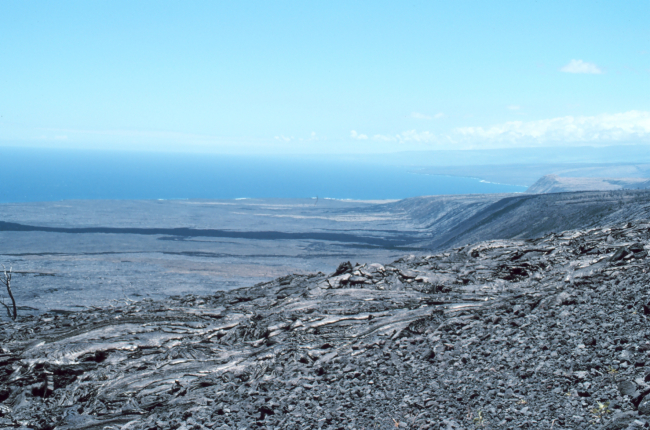 Kilauea lava flows that extend to the sea - relatively new land at this location