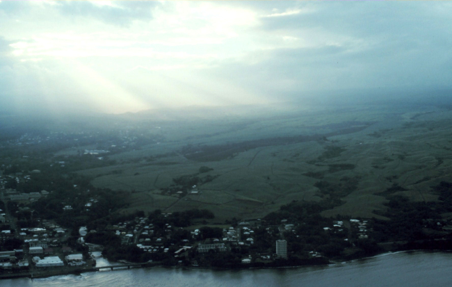 Hilo from the air while flying to Kauai