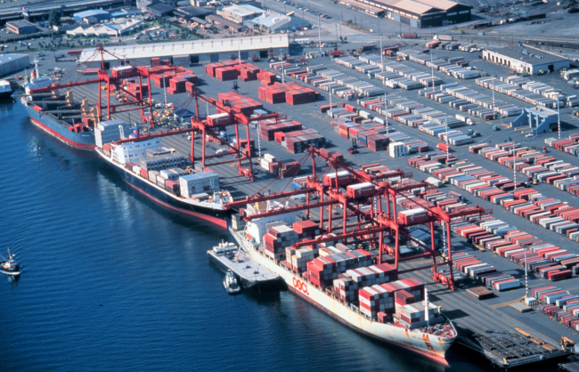 The containership piers at Seattle