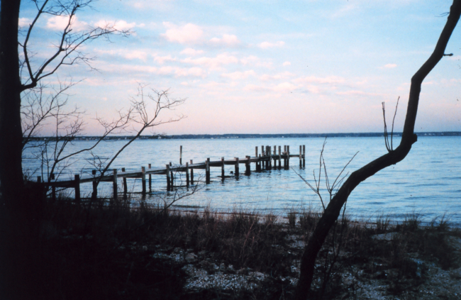 Looking east away from the sun during  a sunset along the lower Patuxent River