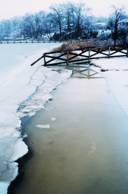 Open water between the high and low tide lines at Holland Cliffs Shores