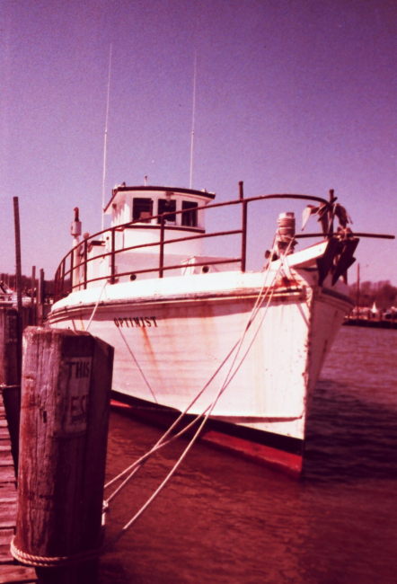 Charter boat Optimist stands ready at Chesapeake Beach to take its next set ofpatrons fishing on the Chesapeake Bay