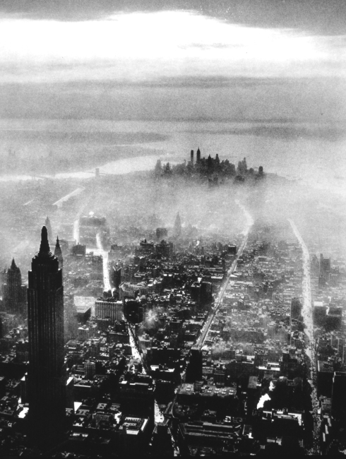 Early morning mist over New York City