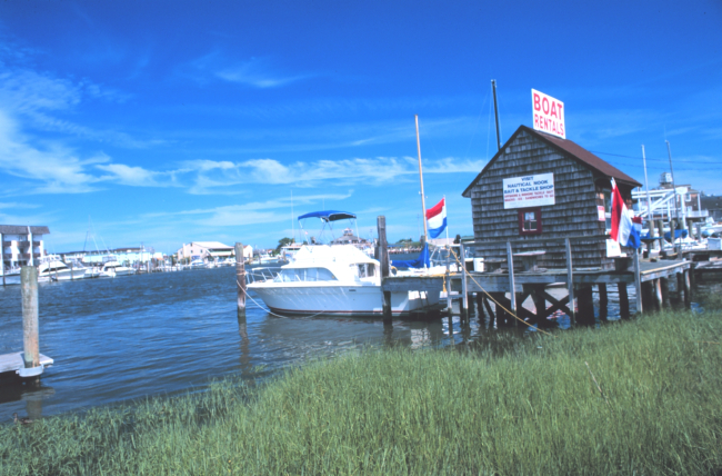 A water side bait, tackle and boat rental shop at Lewes