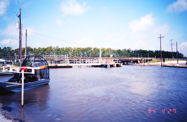 Bridge and water control structure in Cameron Parish, Louisiana