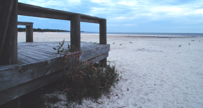 The sandy beach at Biloxi
