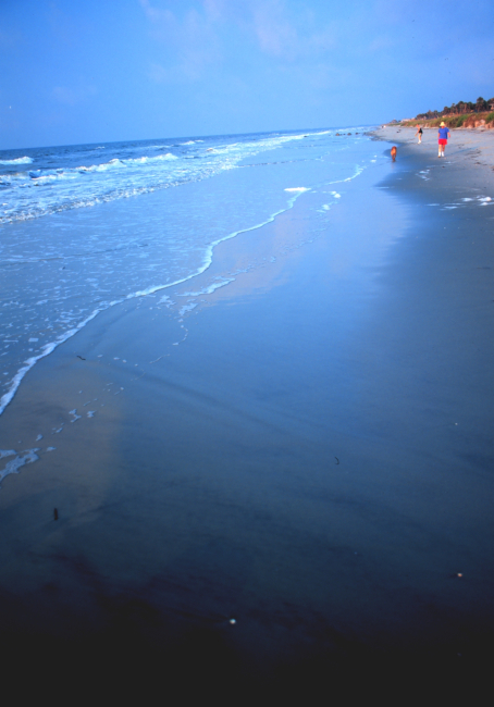 Gentle surf on the Folly Island Beach