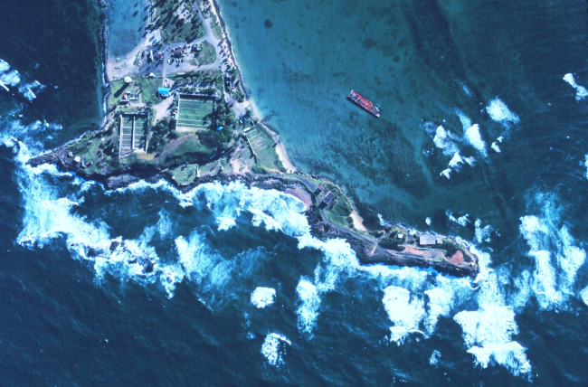 Surf, reef, and rocky headland